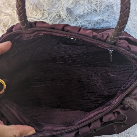 Prada Tessuto Nylon Bordeaux Handbag- Like New With No Tags - Picture 7 of 12